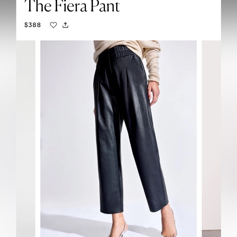 Brochu Walker Fiera Black Faux Leather Pants